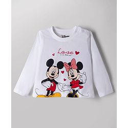 Babyhug Disney 100% Cotton Single Jersey Knit Full Sleeve T Shirt Pyjama Set With Minnie & Friends Graphic Print - Navy Blue