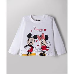 Babyhug Disney 100% Cotton Single Jersey Knit Full Sleeve T Shirt Pyjama Set With Minnie & Friends Graphic Print - Navy Blue
