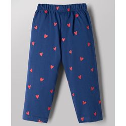 Babyhug Disney 100% Cotton Single Jersey Knit Full Sleeve T Shirt Pyjama Set With Minnie & Friends Graphic Print - Navy Blue