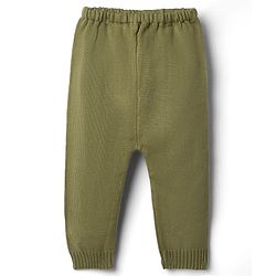 Babyhug Knit Full Sleeves Sweater Set With Bear Design - Olive Green