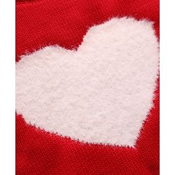 Babyhug Knit Full Sleeves Baby Sweater Set with Heart Design - Red