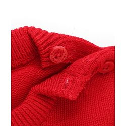 Babyhug Knit Full Sleeves Baby Sweater Set with Heart Design - Red