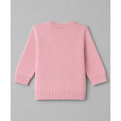 Babyhug Knit Full Sleeves Baby Sweater Set with Heart Design - Red