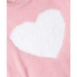 Babyhug Knit Full Sleeves Baby Sweater Set with Heart Design - Red