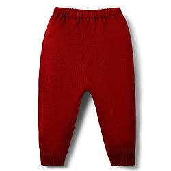 Babyhug Knit Full Sleeves Sweater Set With Cable Knit Design - Maroon