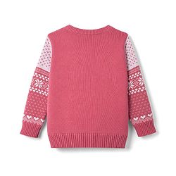 Babyhug Knit Full Sleeves Floral & Heart Design Sweater Set - Red