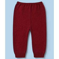 Babyhug Knit Full Sleeves Sweater Set with Abstract Design - Dark Red