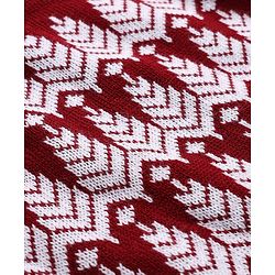 Babyhug Knit Full Sleeves Sweater Set with Abstract Design - Dark Red
