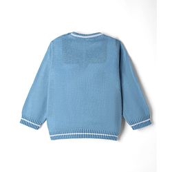 Babyhug Knit Full Sleeves Argyle Design Sweater Set - Light Blue