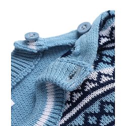 Babyhug Knit Full Sleeves Argyle Design Sweater Set - Light Blue