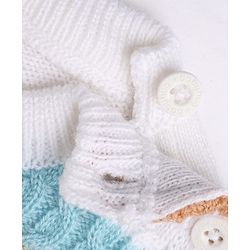 Babyhug Knit Full Sleeves Striped Sweater Set - Rust Orange
