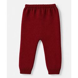 Babyhug Knit Full Sleeves Sweater Set with Heart & Christmas Theme Design - Red