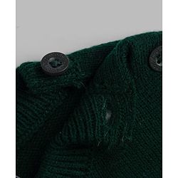 Babyhug Knit Full Sleeves Sweater Set with Geometric Design - Dark Green