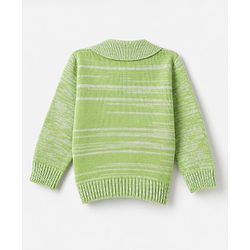 Babyhug Cable Knit Full Sleeves Sweater Set - Limegreen