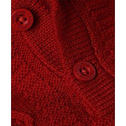 Babyhug Knit Full Sleeves Solid Sweater Set - Red