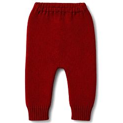Babyhug Knit Full Sleeves Solid Sweater Set - Red
