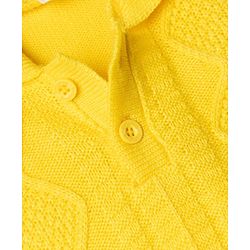 Babyhug Knit Full Sleeves Solid  Sweater Set - Yellow
