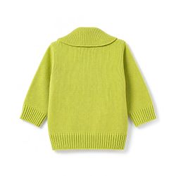 Babyhug Knit Full Sleeves Sweater Set With Cable Knit Design - Lime Green