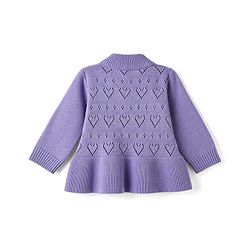Babyhug Knit Full Sleeves Cable Knit Design Sweater Set - Lavender
