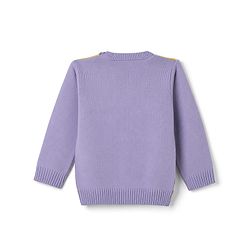 Babyhug Knit Full Sleeves  Sweater Set With Heart Design - Lavender