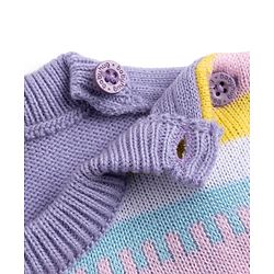 Babyhug Knit Full Sleeves  Sweater Set With Heart Design - Lavender