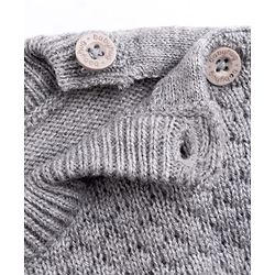 Babyhug Knit Full Sleeves Striped Sweater Set - Grey
