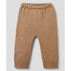 Babyhug Knit Pullover and Pant Sweater Set with Full Sleeves and Striped Pattern - Brown