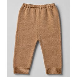 Babyhug Knit Pullover and Pant Sweater Set with Full Sleeves and Striped Pattern - Brown