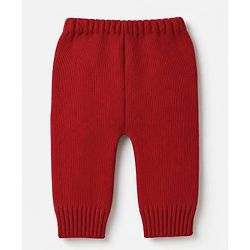 Babyhug  Knit Full Sleeves Striped Sweater Set - Rust Orange