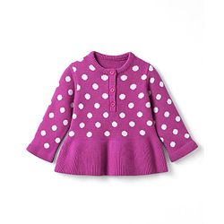 Babyhug Knit Full Sleeves Sweater Set with Polka Dots - Pink