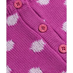 Babyhug Knit Full Sleeves Sweater Set with Polka Dots - Pink