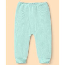 Babyhug Knit Full Sleeves Sweater Set with Polka Dots Design - Sea Green
