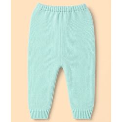 Babyhug Knit Full Sleeves Sweater Set with Polka Dots Design - Sea Green