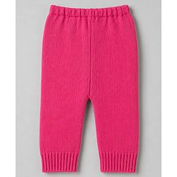 Babyhug Knit Full Sleeves Sweater Set with Floral Design - Pink