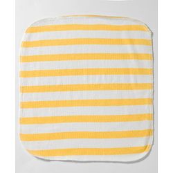 Babyhug 100% Cotton Knit Striped Hand & Face Towels Pack of 6 - Yellow, White & Blue