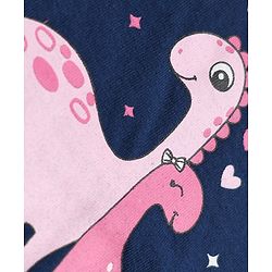 Babyhug 100% Cotton Knit Half Sleeves T-Shirt & Pyjama Night Suit with Dinosaur, Heart & Text Print - Navy Blue