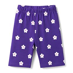 Babyhug 100% Cotton Knit Half sleeves T-Shirt & Capri Nightsuit with Strawberry & Flower Print - Violet