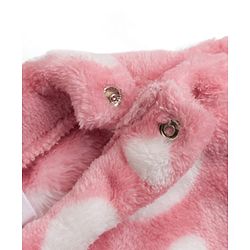 Babyhug Knit Full Sleeves Co-Ords T-Shirt & Pyjama Winter Nightsuit with Polka Dots Design - Pink