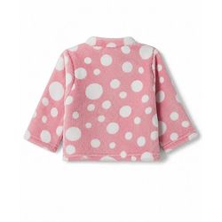 Babyhug Knit Full Sleeves Co-Ords T-Shirt & Pyjama Winter Nightsuit with Polka Dots Design - Pink
