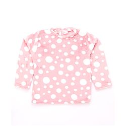 Babyhug Knit Full Sleeves Co-Ords T-Shirt & Pyjama Winter Nightsuit with Polka Dots Design - Pink