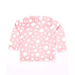 Babyhug Knit Full Sleeves Co-Ords T-Shirt & Pyjama Winter Nightsuit with Polka Dots Design - Pink
