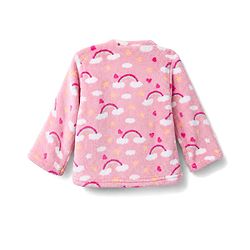 Babyhug Cotton Knit Full Sleeves Co-Ords T-Shirt & Pyjama Winter Wear Night Suit with Rainbow Print  - Pink