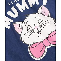 Babyhug Disney Single Jersey Knit Full Sleeves T-Shirt & Pyjama Night Suit with Marie  Graphics - Navy Blue