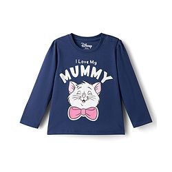 Babyhug Disney Single Jersey Knit Full Sleeves T-Shirt & Pyjama Night Suit with Marie  Graphics - Navy Blue