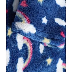 Babyhug Cotton Knit Full Sleeves Co-Ords T-Shirt & Pyjama Winter Wear Night Suit with Rainbow & Star Print - Blue