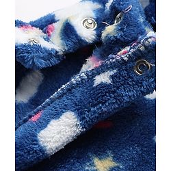 Babyhug Cotton Knit Full Sleeves Co-Ords T-Shirt & Pyjama Winter Wear Night Suit with Rainbow & Star Print - Blue