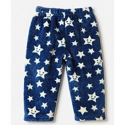 Babyhug Cotton Knit Full Sleeves Co-Ords T-Shirt & Pyjama Winter Wear Night Suit with Rainbow & Star Print - Blue