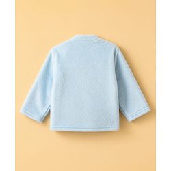 Babyhug Cotton Mixes Velour Knit Full Sleeves T-Shirt & Pajama Night Suit with Raccoon Patch - Blue