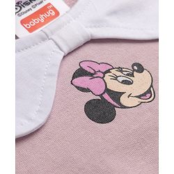 Babyhug Disney 100% Cotton Terry Knit Full Sleeves Peter-Pan Collar T-Shirt and Jogger with Minnie Mouse Print & Patch - Pink