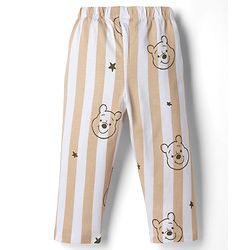 Babyhug Disney Single Jersey Knit Full Sleeves T-Shirt & Pyjama Night Suit Set With Winnie The Pooh Graphic & Text Print - Beige